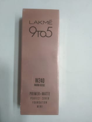 Lakme W240 Warm beige Primer+matte Perfect cover Foundation Mini 