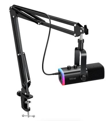 (Refurbished) Fifine Ampligame AM8T - XLR/USB Microphone Kit with Mute Button and Headphone Jack