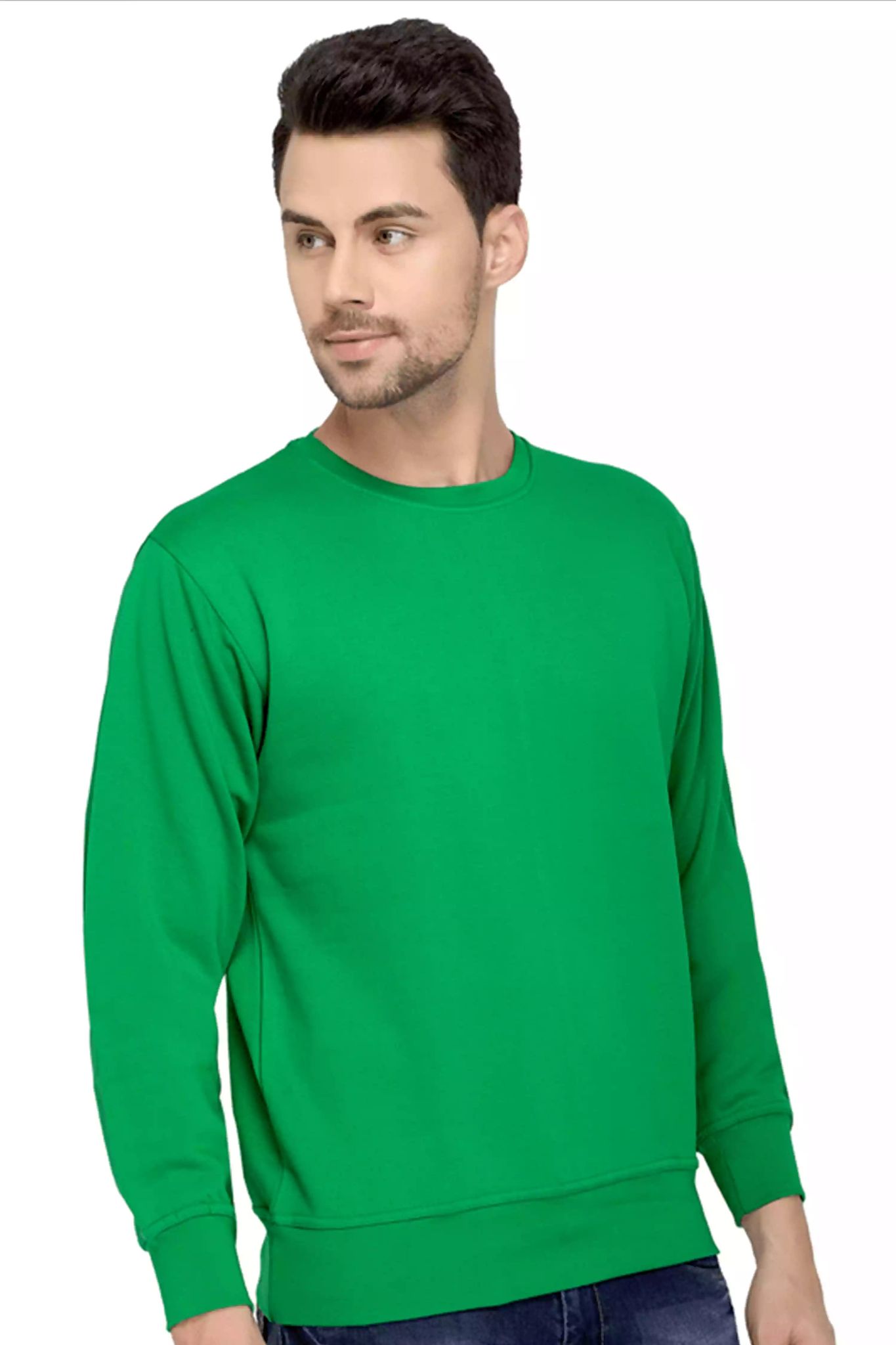 Green - Sukhiaatma Unisex Solid Sweatshirt-S-38