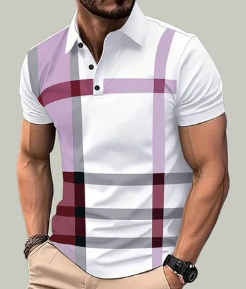 ENITOR Men Cotton Blend Regular Fit Printed Polo T Shirt ( Multicolor13 )