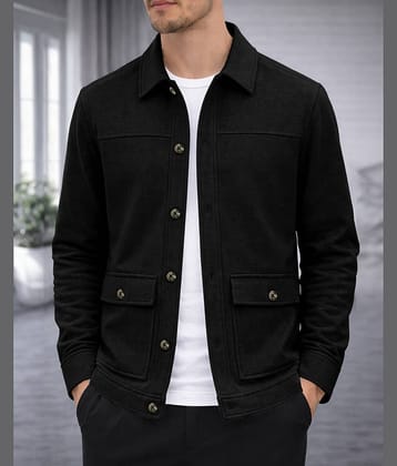 Eyebogler Polyester Relaxed Fit Solids Full Sleeves Men's Casual Shirt - Black ( Pack of 1 )