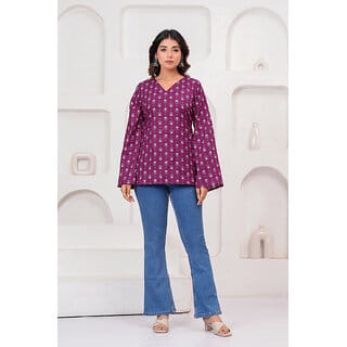 Womens Light Purple Ethnic Kurti