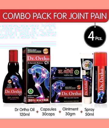 Dr Ortho Combo Pack (1 Oil, 1 Capsule, 1 Spray & 1 Ointment)