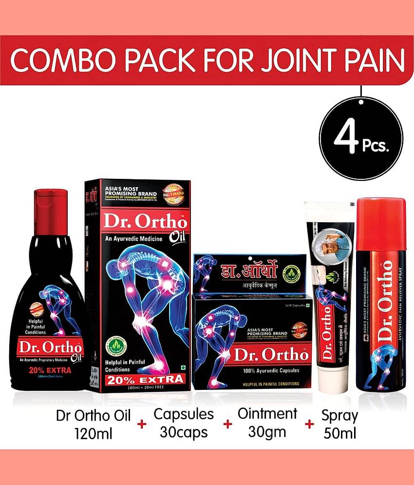 Dr Ortho Combo Pack (1 Oil, 1 Capsule, 1 Spray & 1 Ointment)