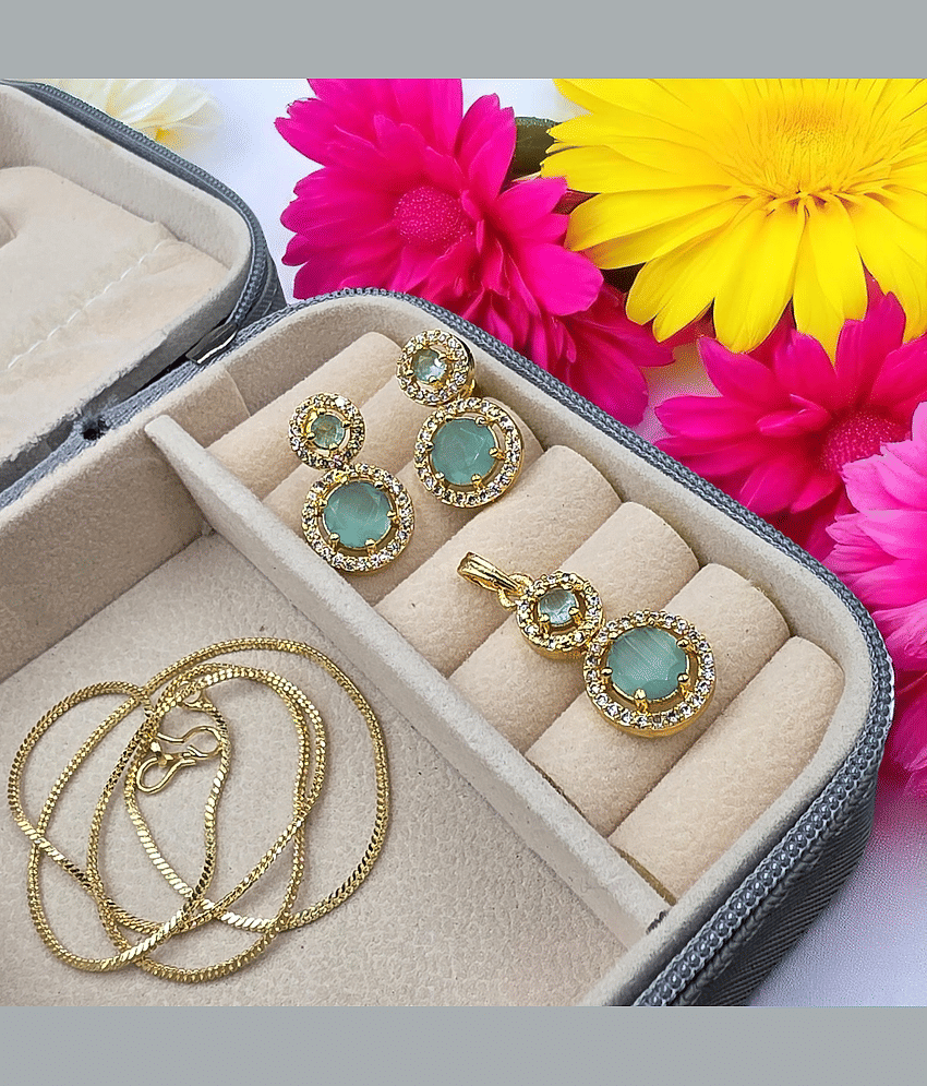 AKLINA Sea Green Pendant set ( Pack of 1 )