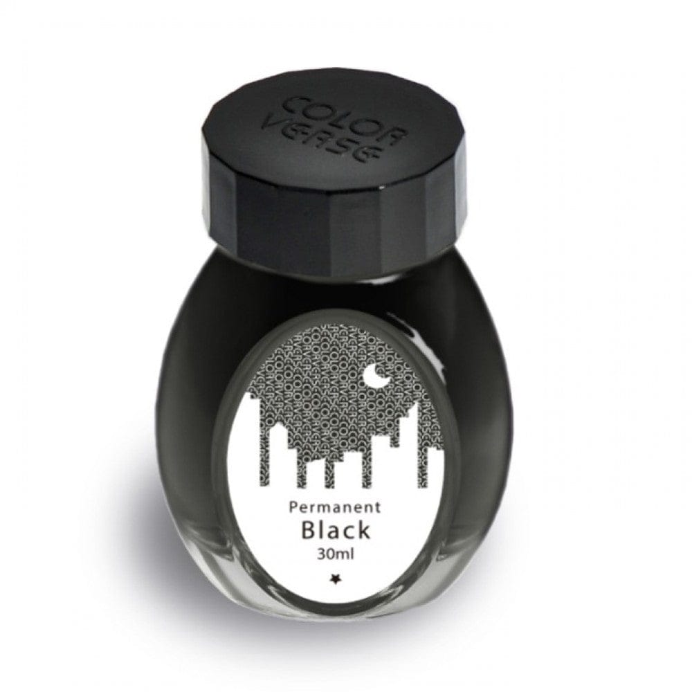 Colorverse Office Series Permanent Black Fountain Pen Waterproof Ink 30ml Classic Bottle Pigment Based Nontoxic, Made In Korea