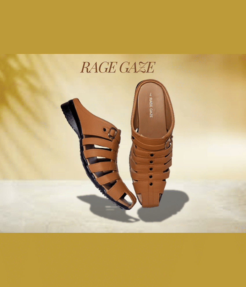RAGE GAZE - Beige Men's Sandals