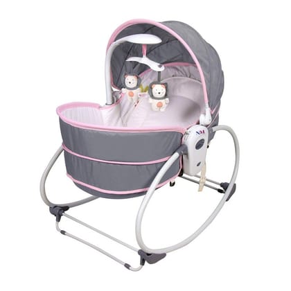 Mastela 5-in-1 Baby Bassinet Rocker - Bounce Chair with Removable Bassinet 6033 for 0-4 Years, Max Weight 18kg