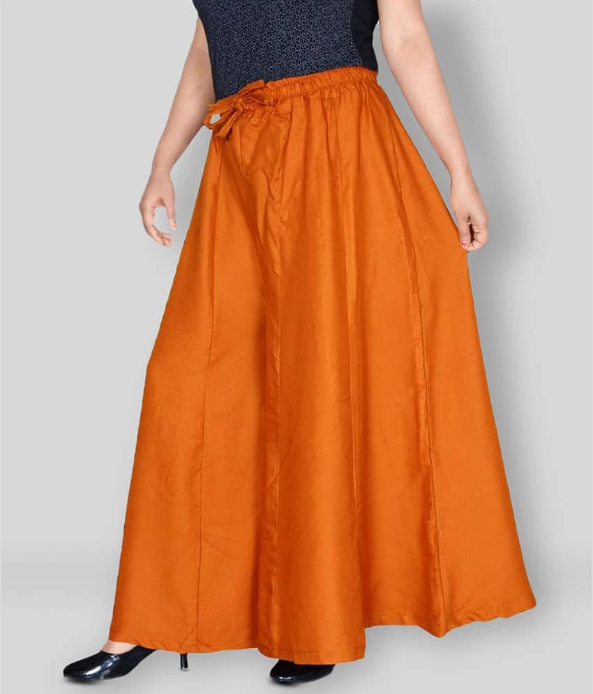 Sttoffa - Orange Rayon Flared Women's Palazzos ( Pack of 1 )