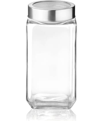 Treo By Milton Cube Storage Glass Jar, 1000 ml, Transparent | BPA Free | Storage Jar | Kitchen Organizer | Air Tight | Modular | Multipurpose Jar
