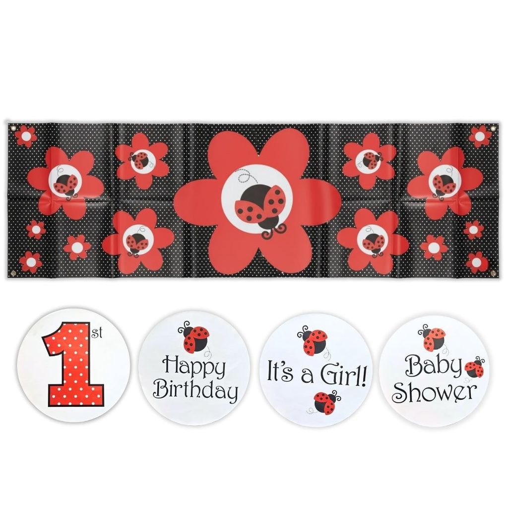Lady Bug Jointed Giant Banner - Party and Festive Needs | Buy online on ZillyBuy