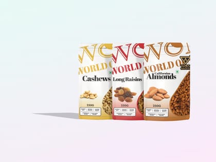 AWON Dry Fruits Combo | Cashew 250g + Kishmish 250g + Almonds 250g