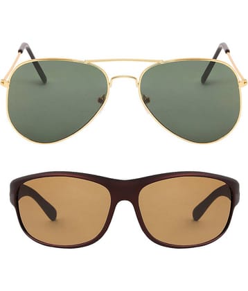 Kanny Devis - Gold Pilot Sunglasses ( Pack of 2 )
