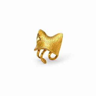 KIMTI 18k Gold Plated Square Crease Anti Tarnish Ring