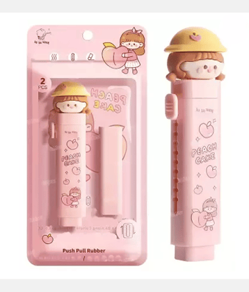 Kalra Magic Cute Cartoon Animal Shape Baby Children Push Pull Rubber Eraser Pack 1 (Pink)