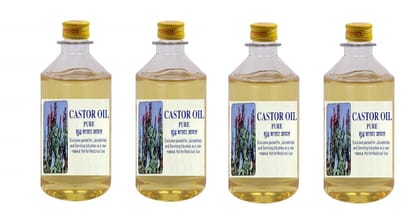 Elecsera 100% pure Castor Oil For Health, Hair & Skin Care 100 ml Pack of 4 Hair Oil (400 ml)