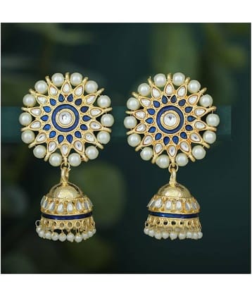 Sukkhi Fabulous Kundan Gold Plated Pearl Meenakari Jhumki Earring for Women