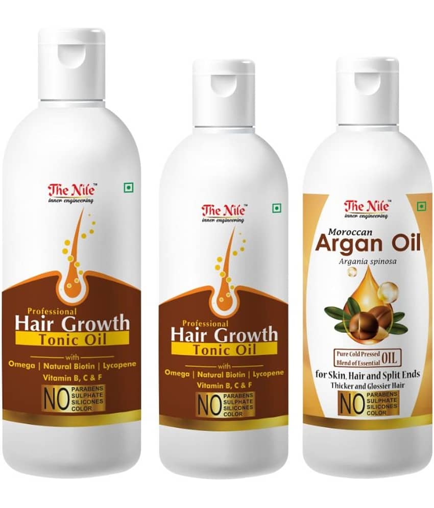 The Nile Hair Tonic  150 ML + Hair Tonic  100 ML + Argan Oil 100 ML 350 mL Pack of 3