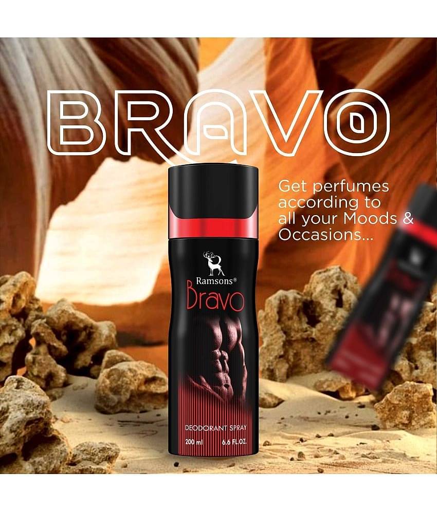 Ramsons - BRAVO Deodorant Spray Body Perfume For Men Long Lasting Body Spray 200 ml (Pack of 1)