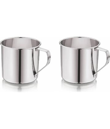 Dynore Multipurpose Mug Solid Stainless Steel Coffee Mug 300 mL ( Pack of 2 )