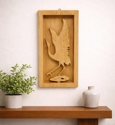 Hand-Carved Wooden Bird Frame Wall Hanging (small size ) Hand-Carved Wooden Bird Frame Wall Hanging (small size )