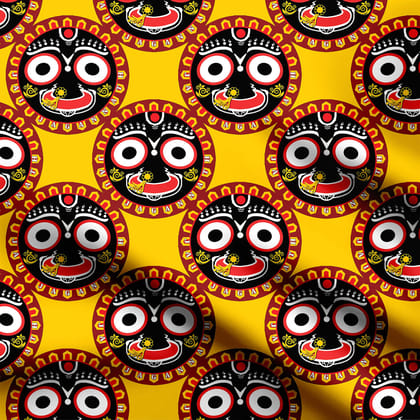 Jagannath Rath Yatra Print Fabric-Cotton