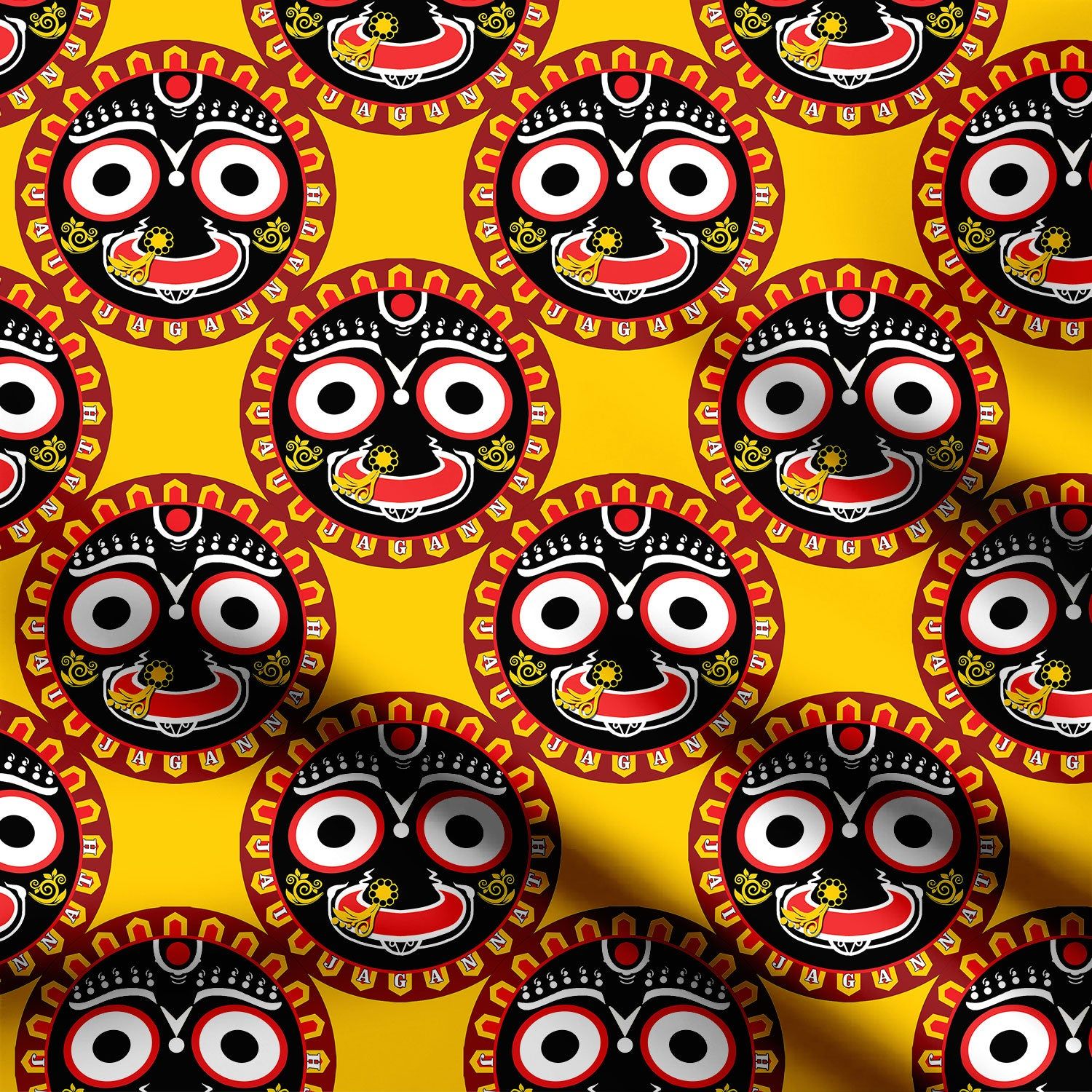 Jagannath Rath Yatra Print Fabric-Cotton