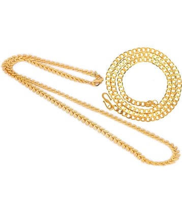 AanyaCentric Combo of 2 Gold Plated 22inches Long Fashion Chain