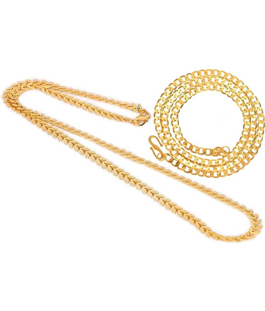 AanyaCentric Combo of 2 Gold Plated 22inches Long Fashion Chain