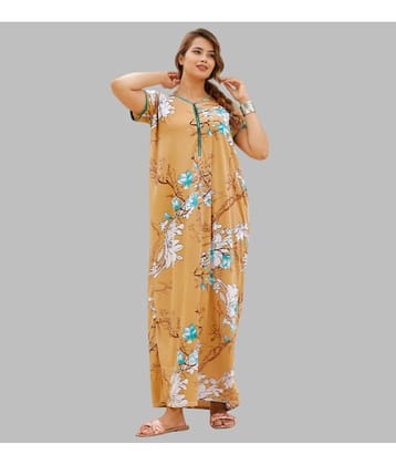 G4Girl Beige Satin Women's Nightwear Nighty & Night Gowns ( Pack of 1 )