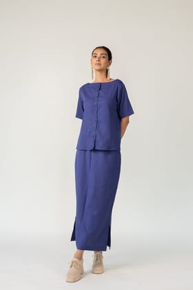 Indigo City-goer Skirt Set-S