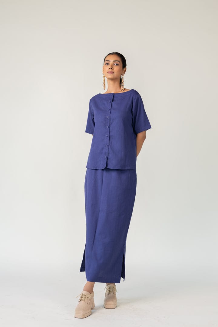 Indigo City-goer Skirt Set-S