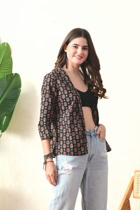 Black Ethnic Open Shrug-XS