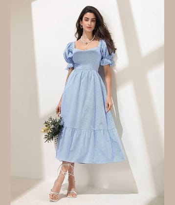 Sheetal associates Women Crepe Fit & Flare Dress ( Blue )