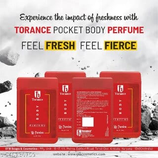 Torance Body Pocket Purfame 18 ML Long-Lasting Fragrance  Fresh Body Spray for Men  Women pack of 4