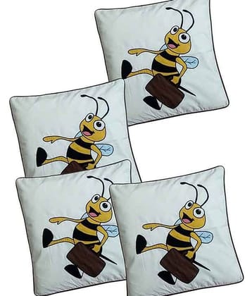 Hugs'n'Rugs White Cotton Cushion Covers - Set Of 4