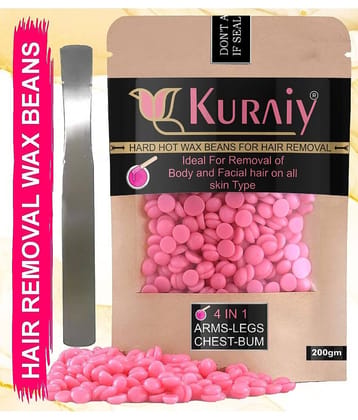 KURAIY Hair Removal Hot Hard Body Wax Beans (200Gm) for Face, Arm, Legs, and whole Body