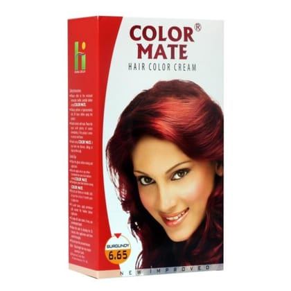 Color Mate Hair Color Cream (60ml) | Burgundy 6.65 | Permanent Grey Coverage