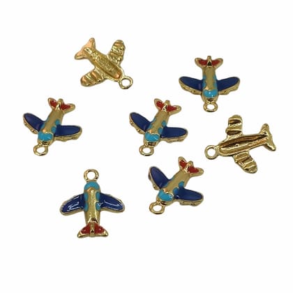 Metal Enamel Charms (5 Pieces) Aero Plane Flight 20x13x3 MM Multicolor Alloy Pendants For Jewellery Making Decoration Crafts-5 Pieces