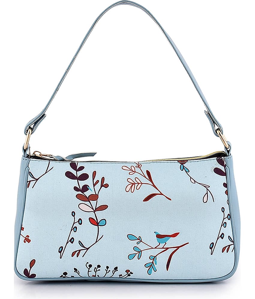Lychee Bags Handheld Canvas Set of 1 ( Blue )
