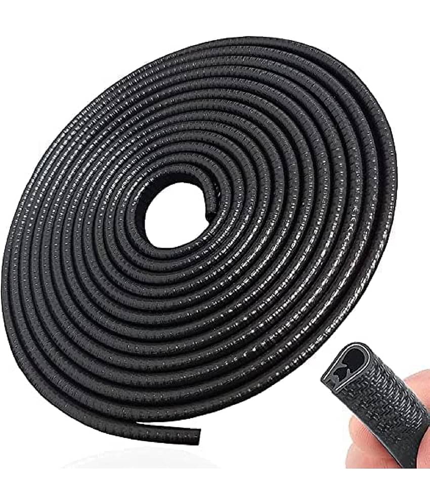 RAMDEV ENTERPRISE Car Door Edge Guards U Shape Edge Trim Rubber Seal Protector Rubber Clips Fit Car Door Seal Strip Edge Guard Universal Fit Rubber (Black_Pack Of 1_5M).