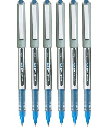 Uni Ball Eye Ub157 Fine 0.7Mm Blue Roller Ball Pen (Pack Of 6, Blue)