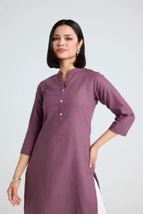 Tisya Linen Long Kurta-XS
