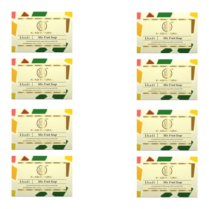 Khadi Natural Mix Fruit Soap Combo Pack Of 8 – 125gm Each Khadi Natural Mix Fruit Soap Combo Pack Of 8 – 125gm Each
