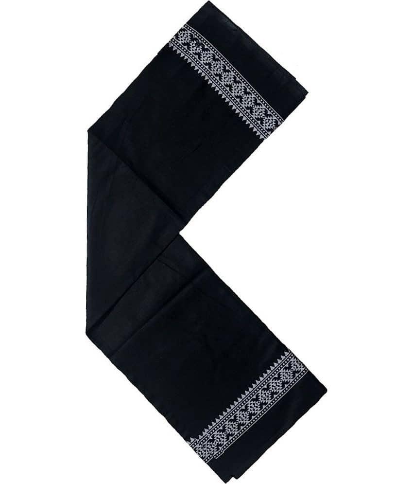 Mk weaves Cotton Printed Below 300 -GSM Bath Towel ( Pack of 1 ) - Black