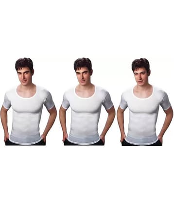 INNERO Pack of 3 Cotton Basic Vest For Men ( White )