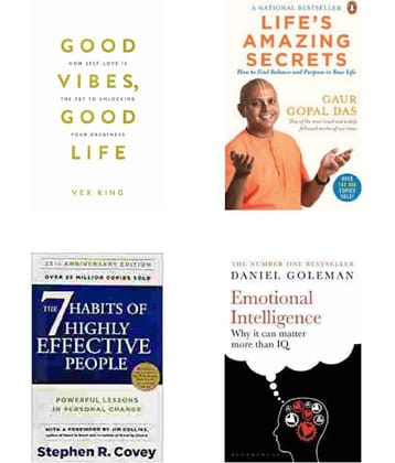 Good Vibes, Good Life & Life's Amazing Secrets & The 7 Habits of Highly Effective & Emotional Intelligence - 2023 Paperback (English)