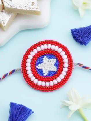 Bulk Superhero Rakhi - Red & White-Pack of 10