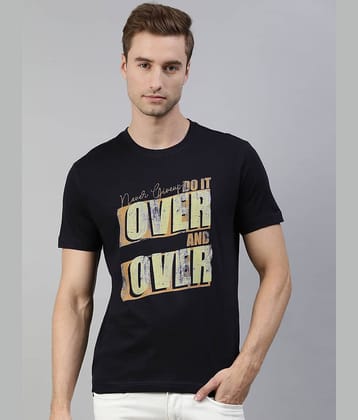 Huetrap Pack of 1 Cotton Blend Regular Fit Men's T-Shirt ( Black )