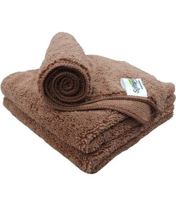 SOFTSPUN Microfiber High Loop Cleaning Cloths, 40x60 cms 3 pcs Towel Set 380 GSM (Brown ) Highly Absorbent, Lint and Streak Free, Multi-Purpose Wash Cloth for Kitchen, Window, Silverware.